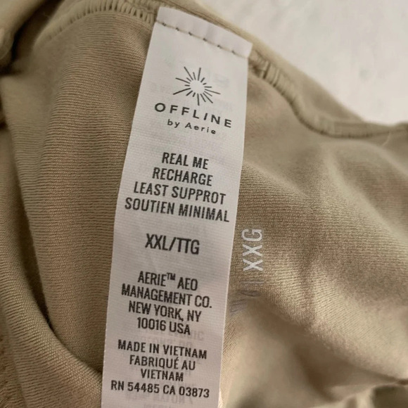 Offline Aerie Real Me Recharge Least Support Longline Tan Bra Sz XXL - Picture 4 of 6